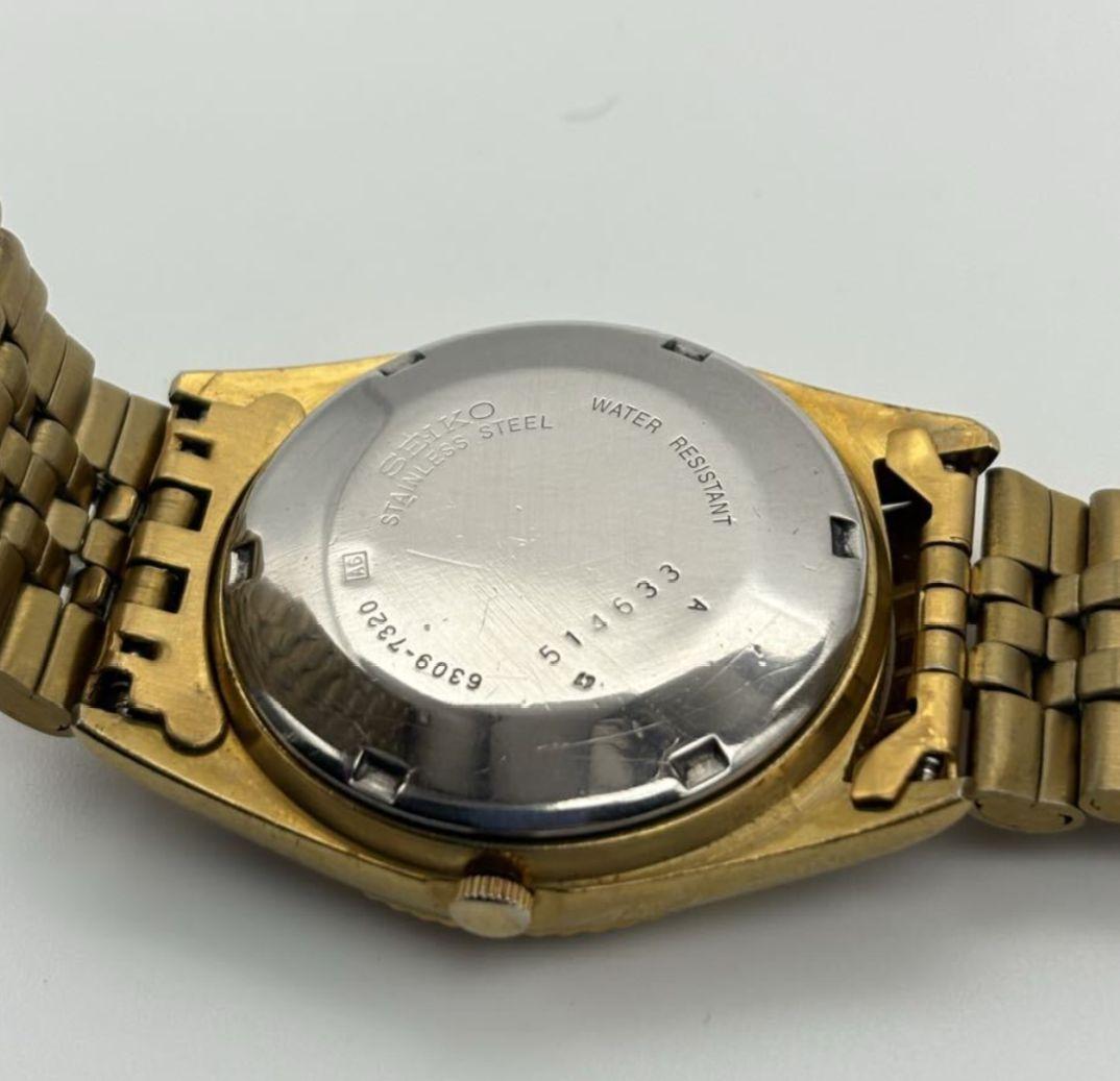 ね*様 セイコー自動巻きメンズ腕時計 6309 ホワイト文字盤 動作品フルーテッ