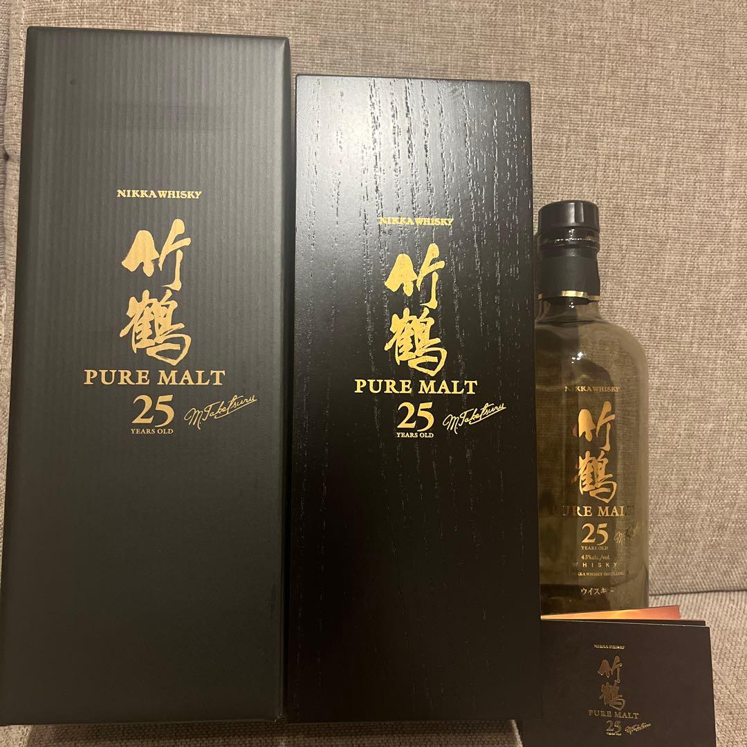 ニッカ 竹鶴 25年 空瓶 化粧箱付き