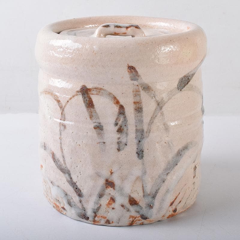 茶道具 山崎道正作 絵志野 水指 裏千家十五代鵬雲斎