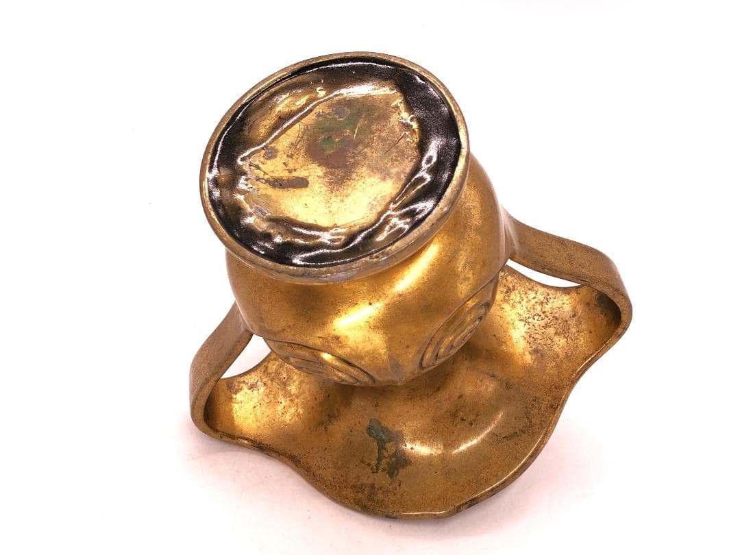 江戸期金銅製双耳花器 】 渡来古代様式 寺院仏具