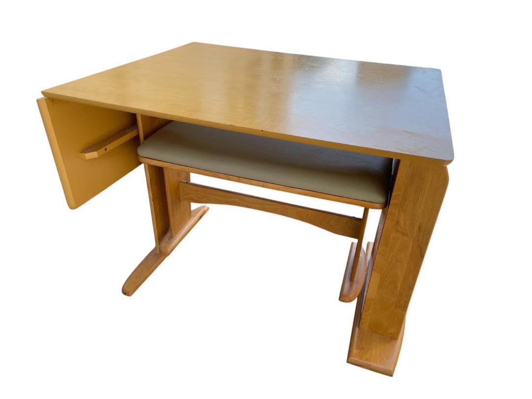 大阪京都限定 ダイニングテーブル ４点セット 回転チェア２脚 ベンチ１脚