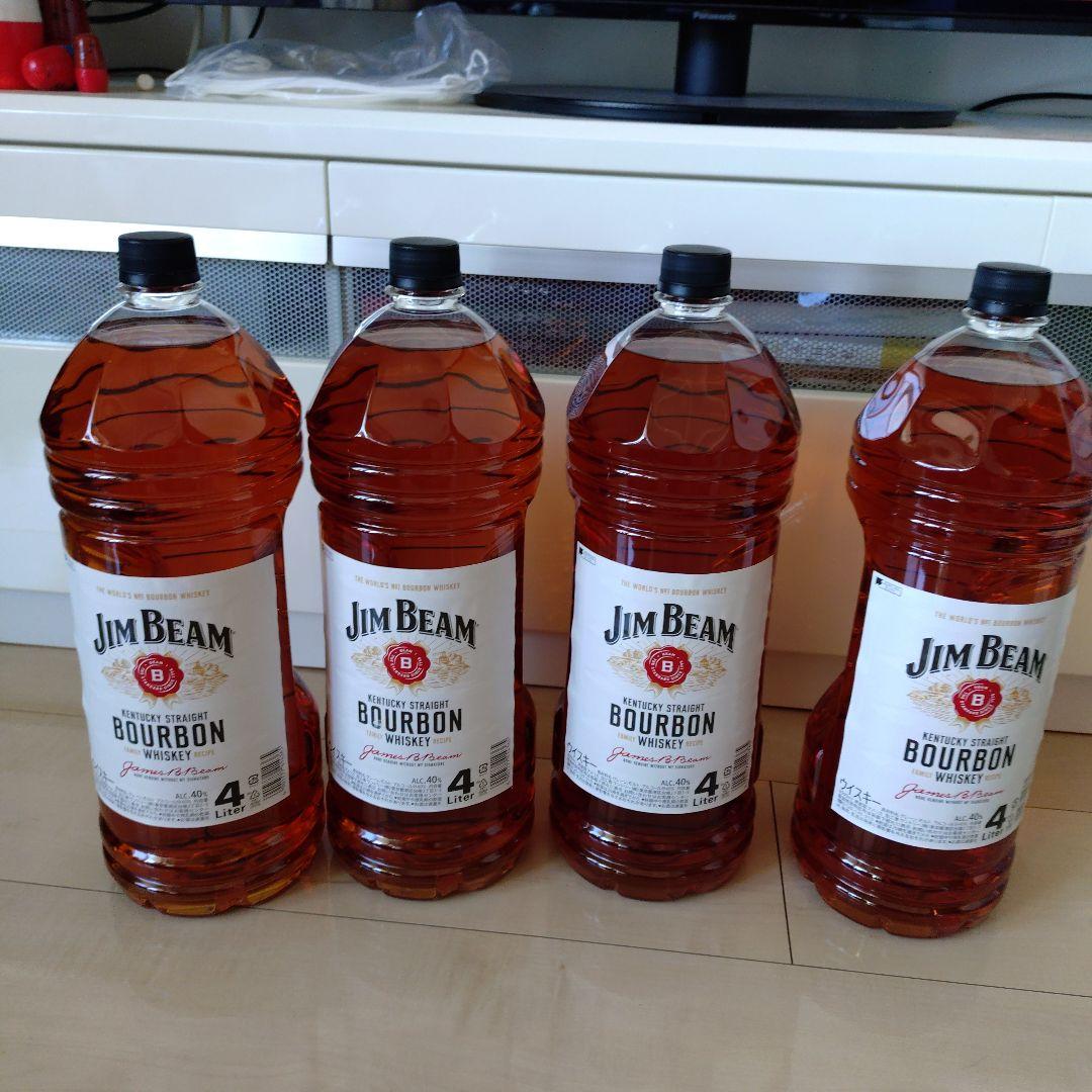 Jim Beam バーボンウイスキー 4本セット 4L 送料無料】【正規品・4000ml】ジムビーム・バーボン・ウイスキー
