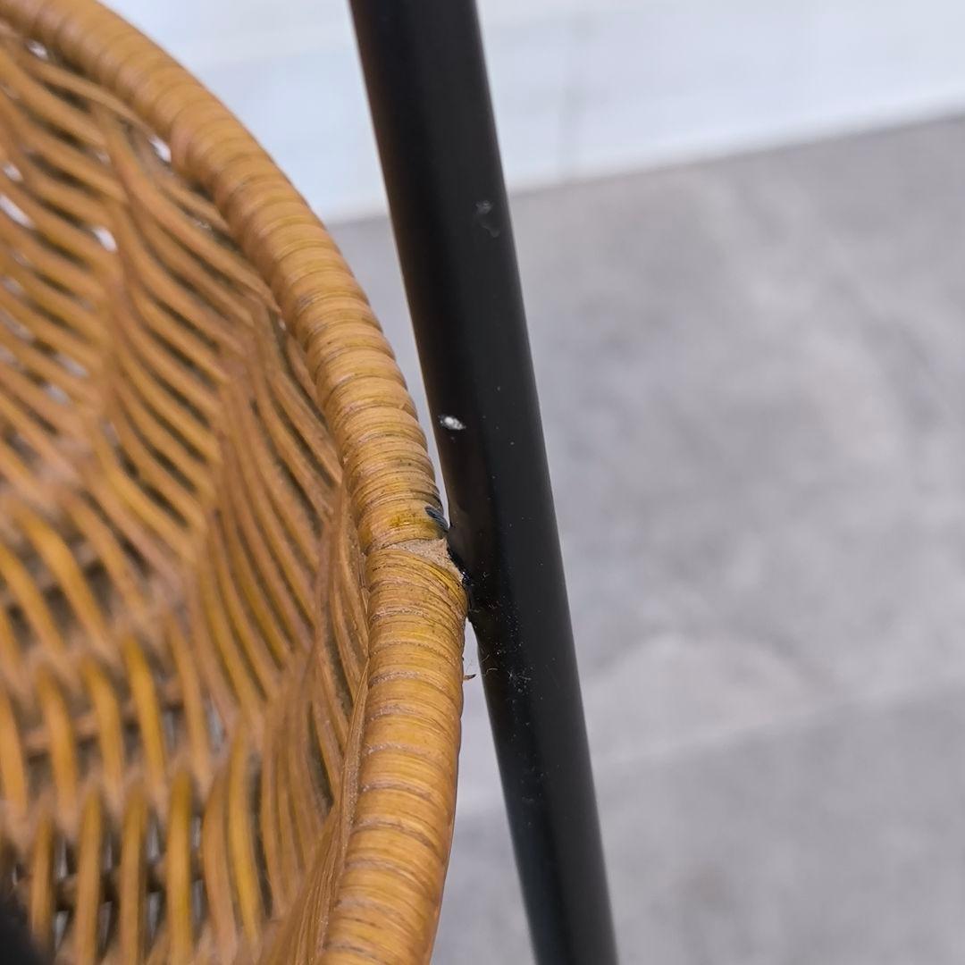 美品 IDEE イデー サイドテーブル アイアン かご