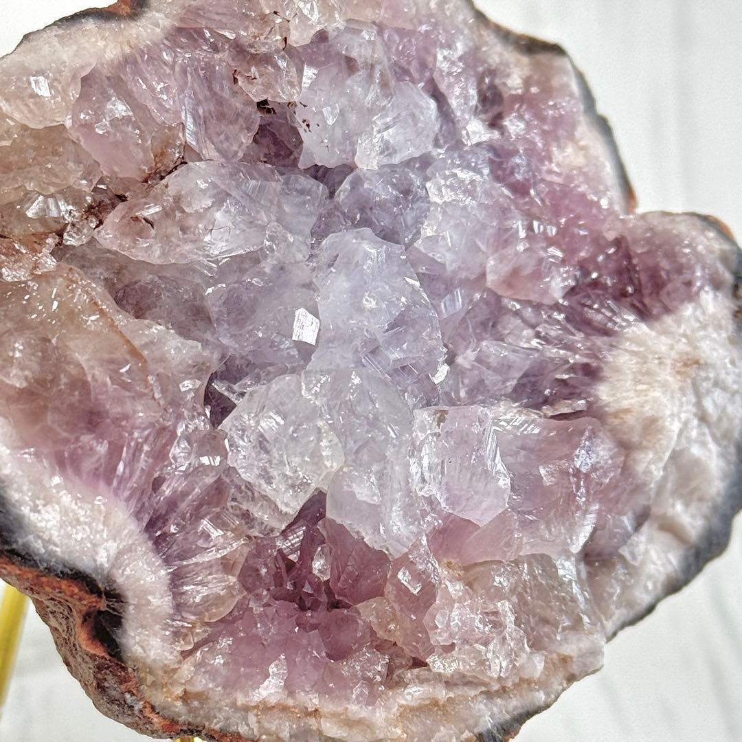 D248】ジュワッとジューシー♡ピンクアメジスト ジオード 原石 鉱物