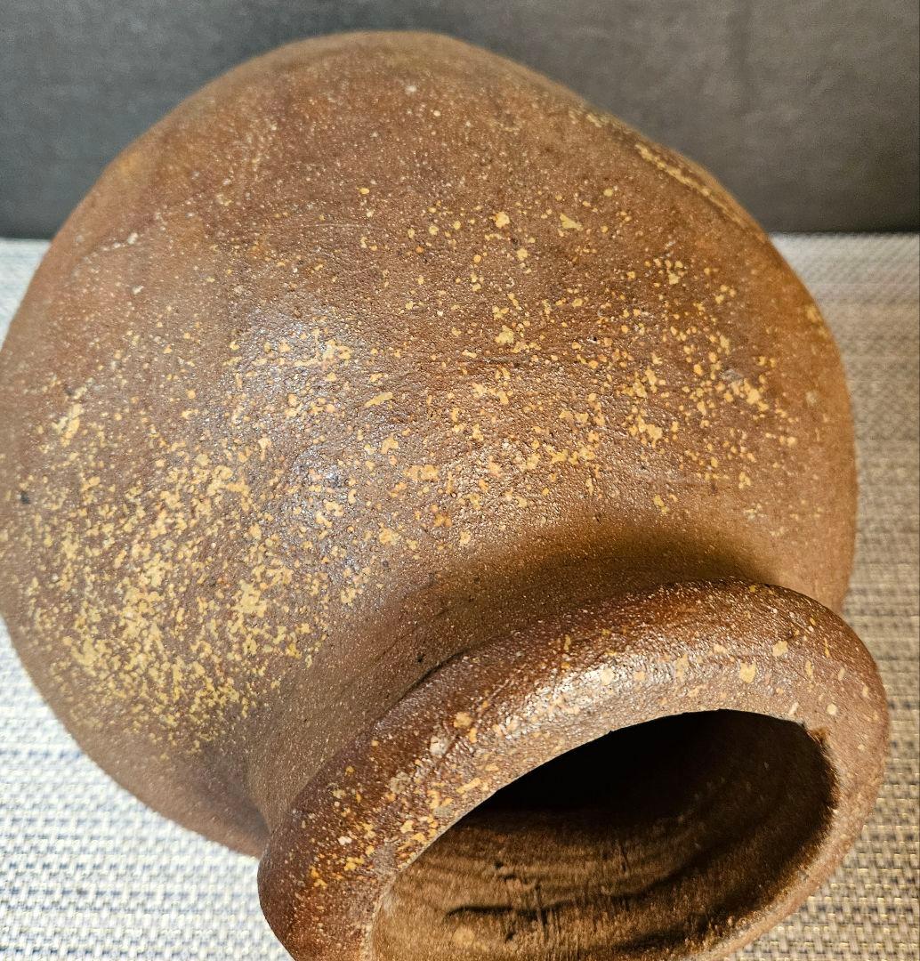 江戸時代 古常滑系 壺 種壺 花入 花生 インテリア オブジェ 高26.7cm