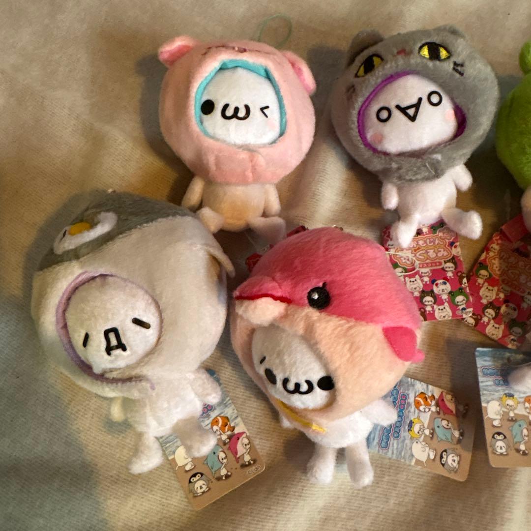 かおもじん 奇ぐるみマスコット ぬいぐるみストラップ 8点セット