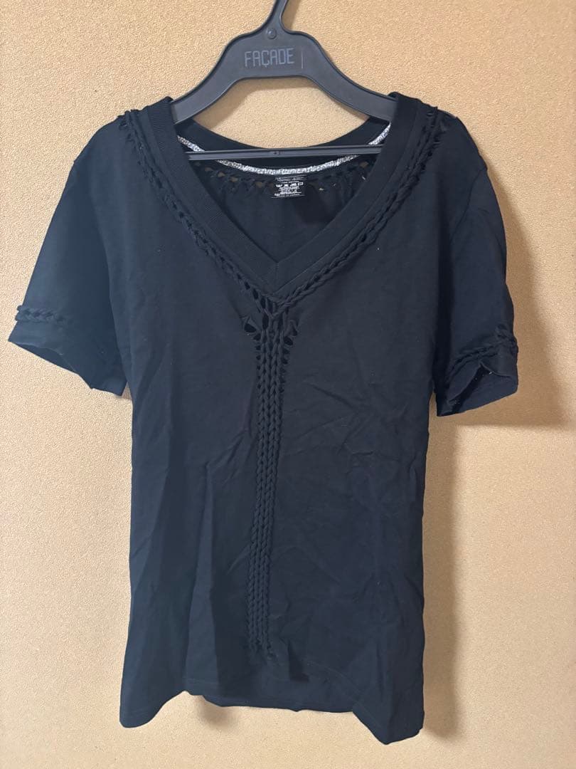 NUMBER (N)INE 編み込み Vネック 半袖カットソー サイズ2 日本製 NUMBER (N)INE 編み込み Vネック 半袖カットソー サイズ2 日本製