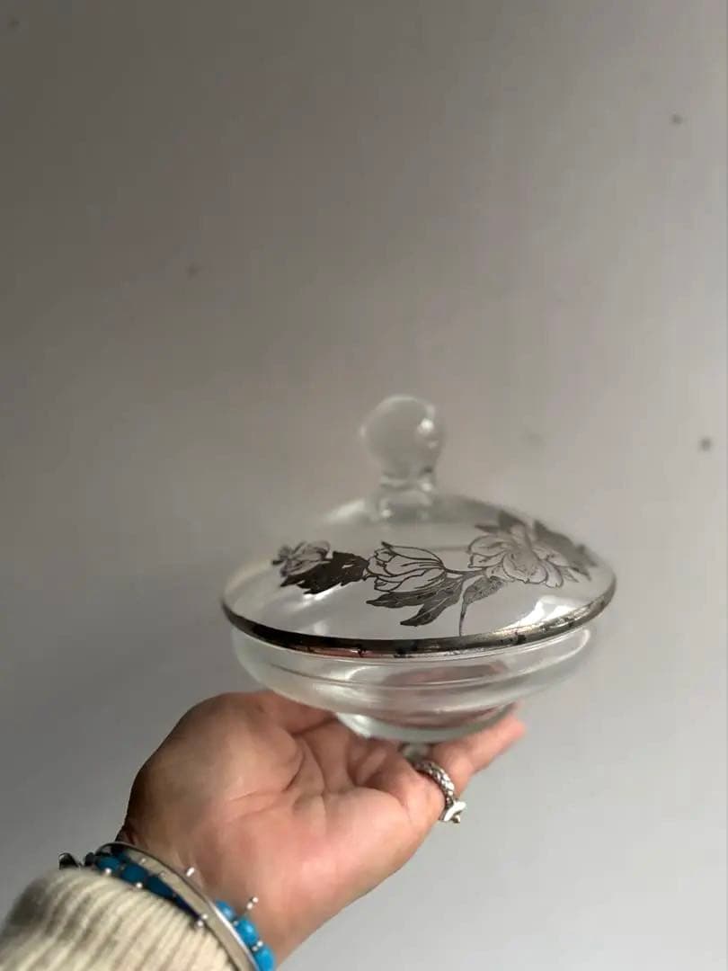 808 フランス パリ 蚤の市購入 美しいボンボニエール ガラス