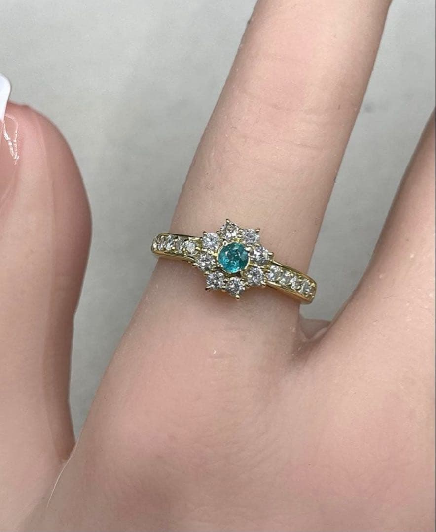 専用JK503★高級パライバトルマリン0.144ct D0.55ct リングソ付