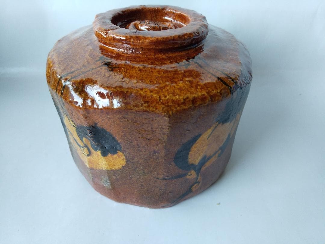 佐 木昭楽 飴楽 楽茶碗 楽焼 鶴の絵 共箱 共布 茶碗