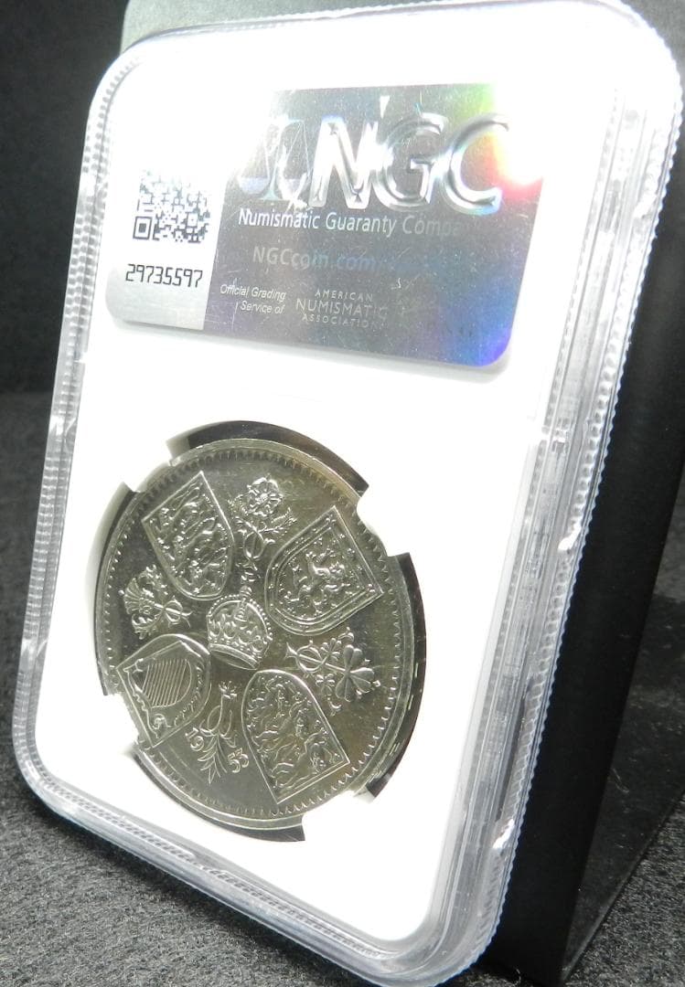 1953年 イギリス エリザベス2世 NGC 白銅貨 クラウン PF65 銀貨