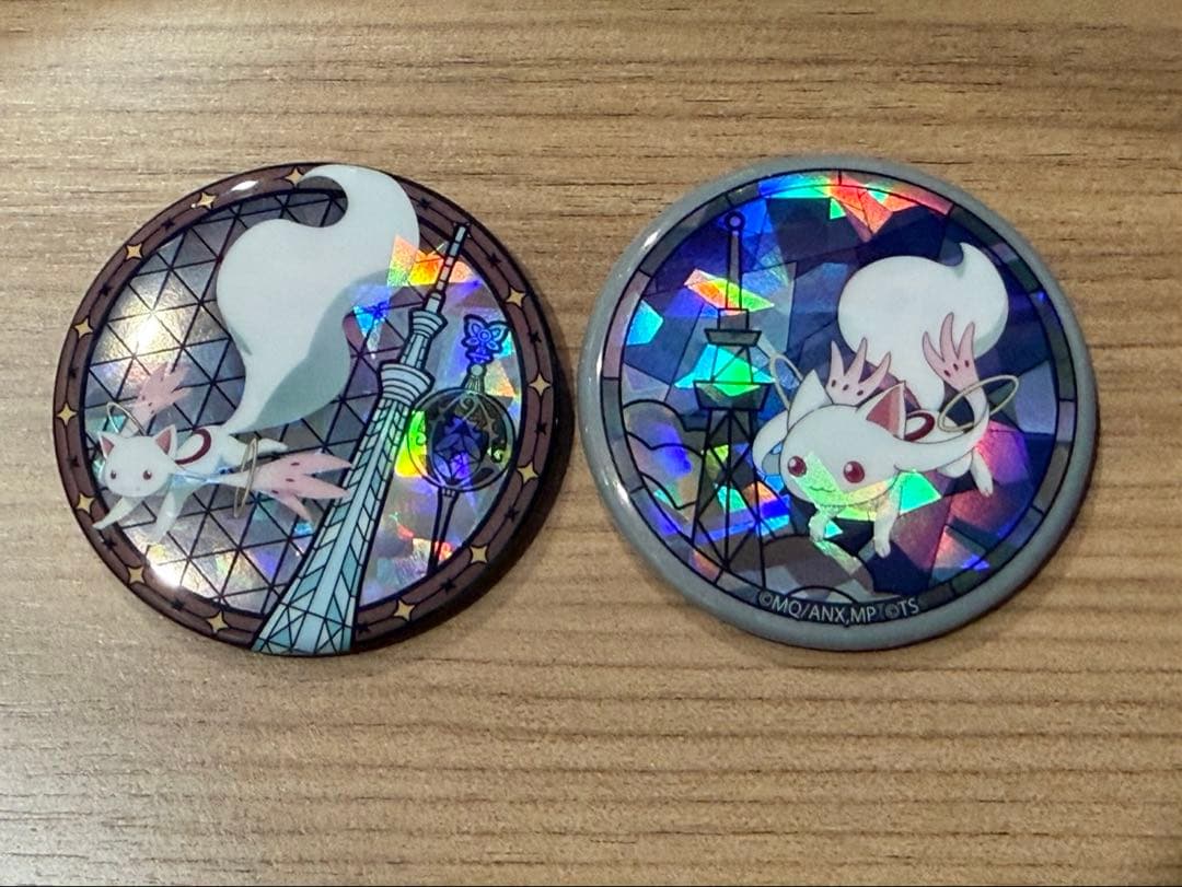 まどか☆マギカ スカイツリー 月夜のワルツ 缶バッジ キュゥべえ 2種