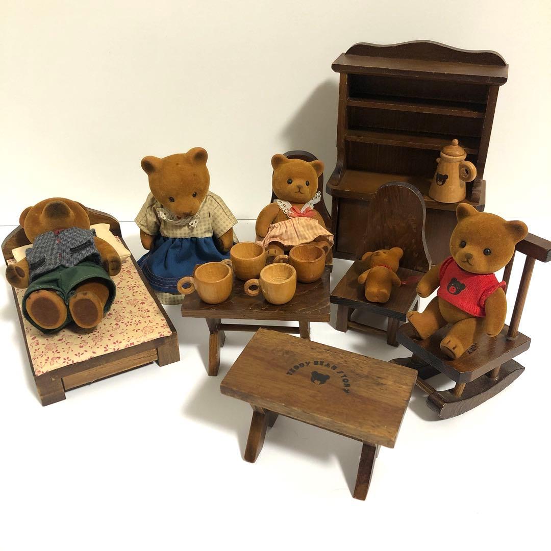 希少】テディベアストーリー 木製家具 セット セキグチ 人形