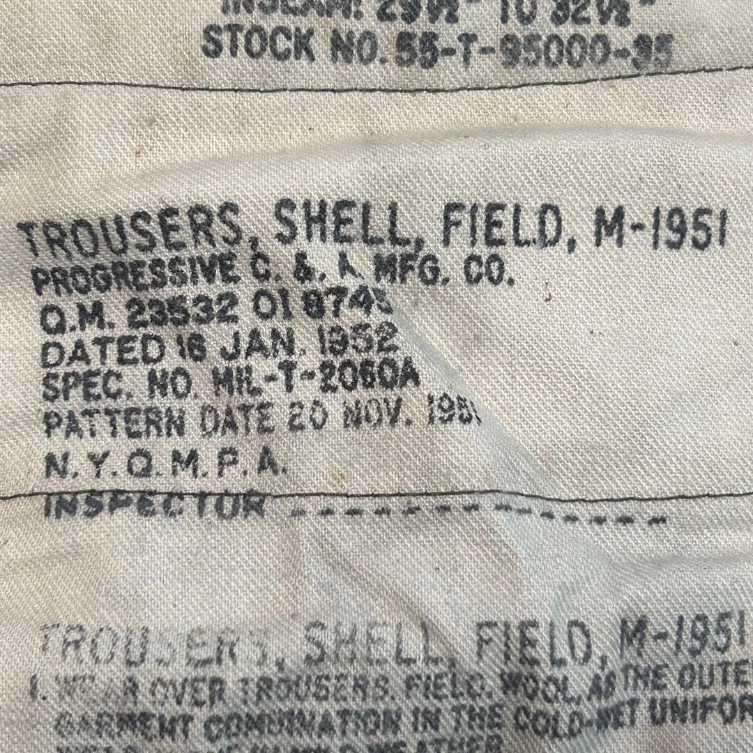 M51カーゴパンツ 米軍実物 希少アルミジップ ミントコンディション M51