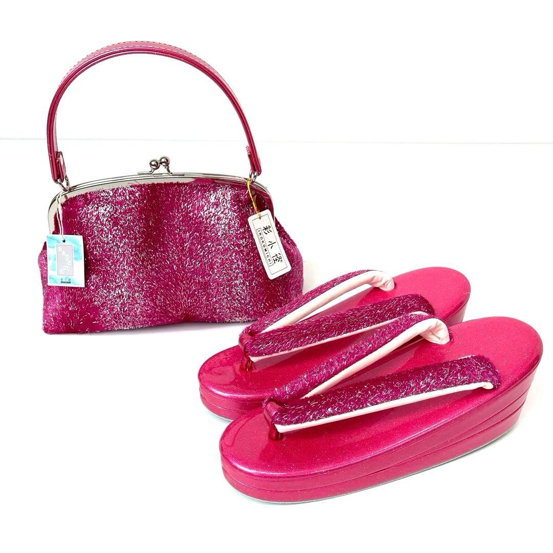 【着物と帯 時流】L25840ts◆振袖用 草履バッグセット◆厚底 日本製未使用