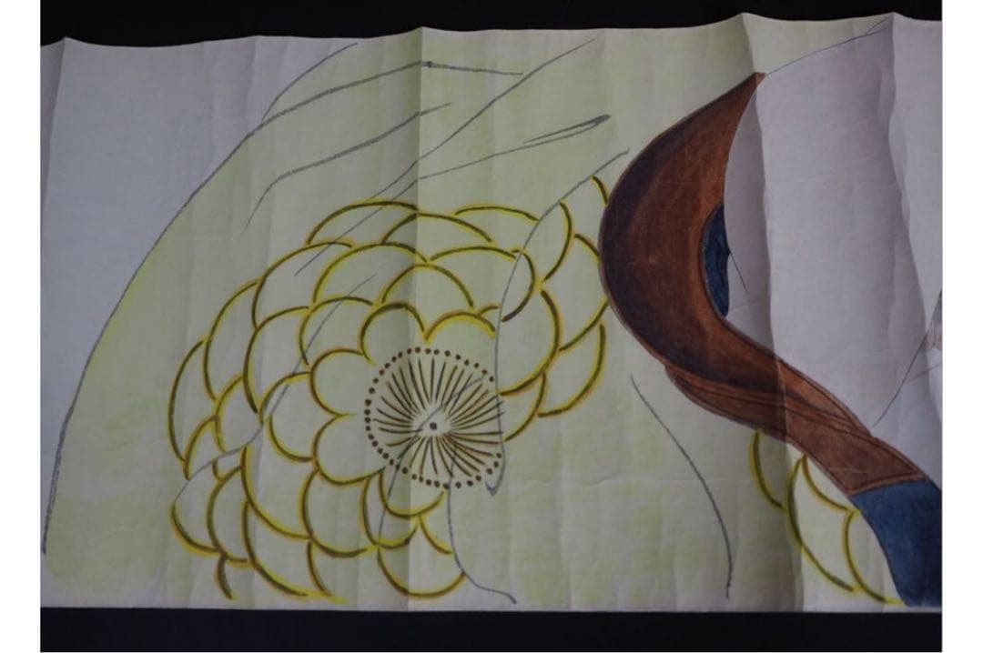 送料無料 時代物　紙本肉筆巻物　『階行竹形行の巻』　約18.5×400ｃｍ木箱付