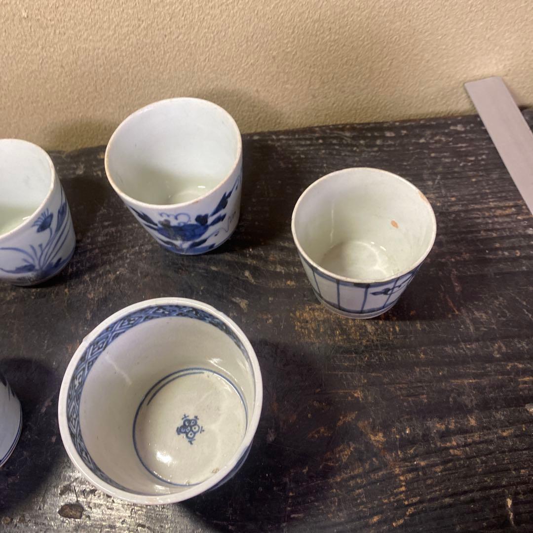 江戸時代古伊万里蕎麦猪口5個セットS