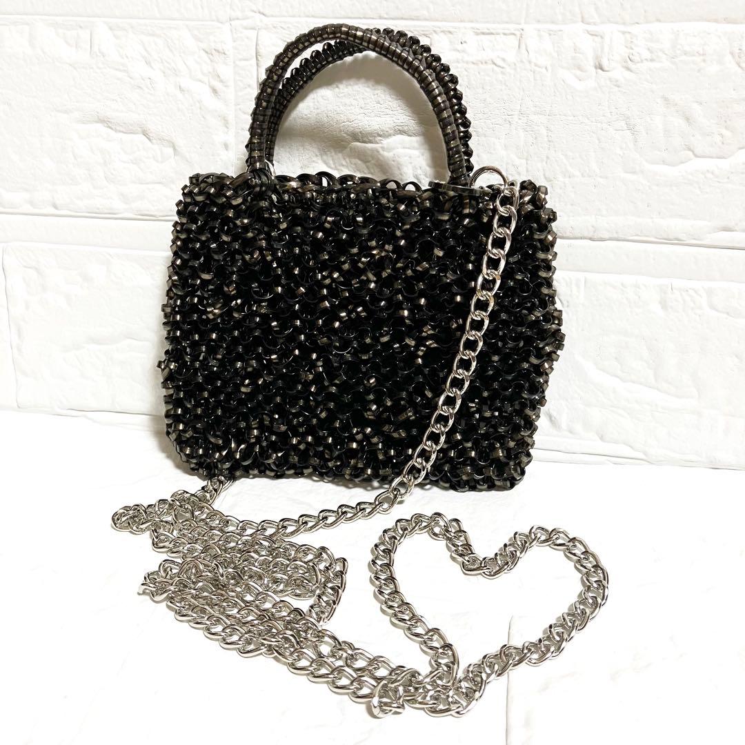 美品✨アンテプリマ ピコ 2way ショルダー チェーン ブラック　ビジュー付き