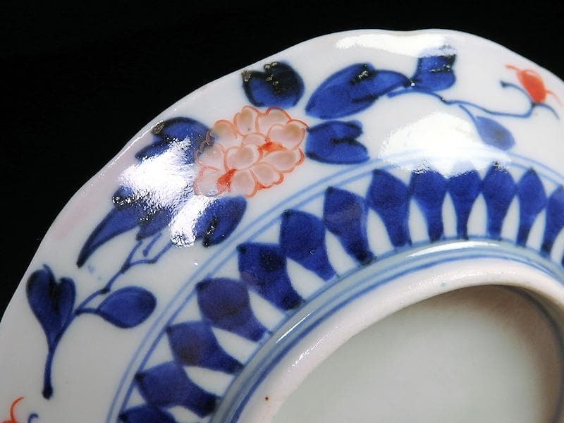古伊万里 金襴手 百花繚乱 花鳥紋の図 4寸皿 5枚 D511AS-favu 古