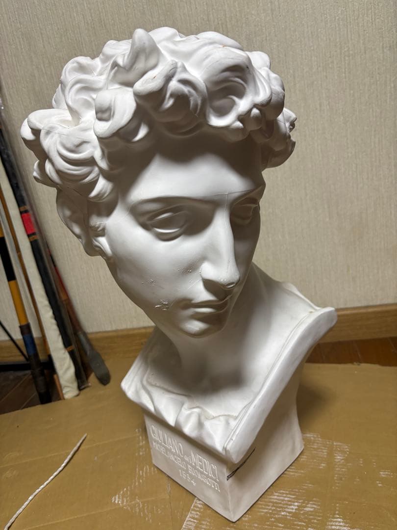 ジュリアーノ・デ・メディチ胸像（ミケランジェロ作）石膏像 美術品