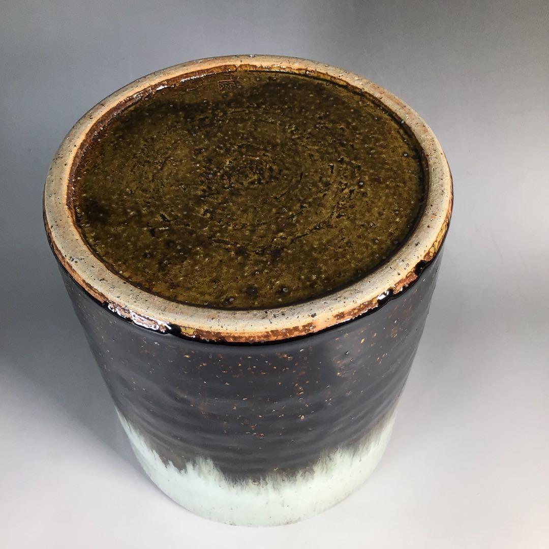 Ｎ２７５　水指　『三田　奥村俊彦造』『朝鮮唐津』『一重口水指』　共箱　茶道具