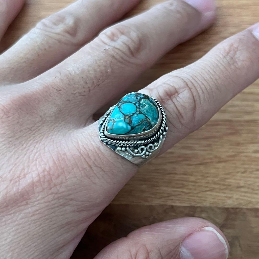 ビンテージ リング ターコイズ シルバー 925 14号