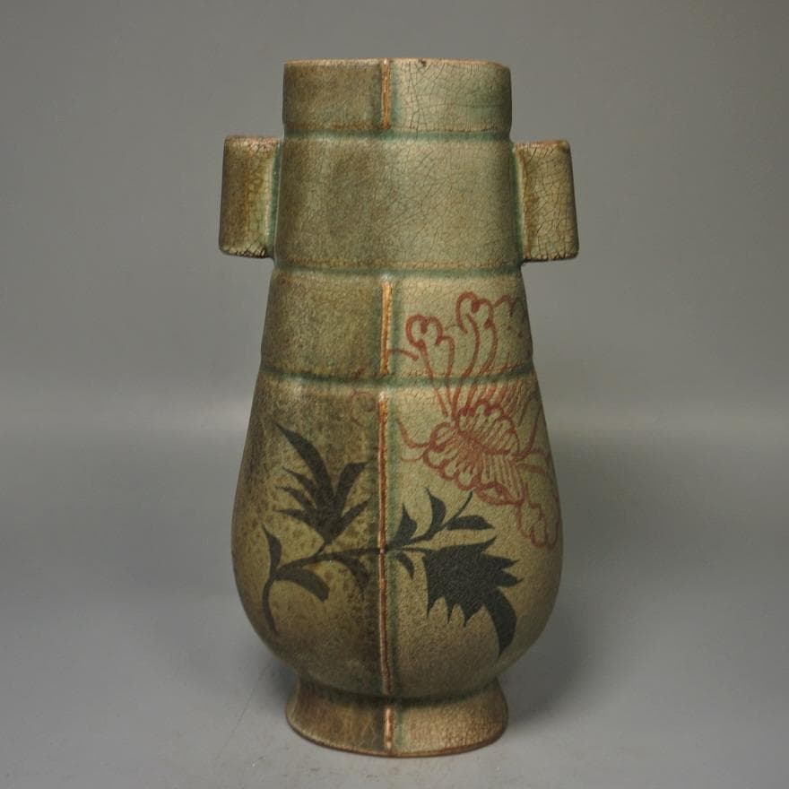 花と子供 陶器瓶　柴窯瓶　飾り壺　花瓶 花と子供 陶器瓶 柴窯瓶 飾り壺 花瓶
