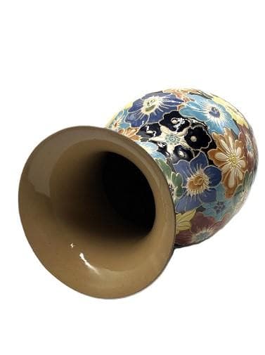 【 インド 19世紀花瓶 】　高さ56ｃｍ　八彩唐花尽し　コレクター放出