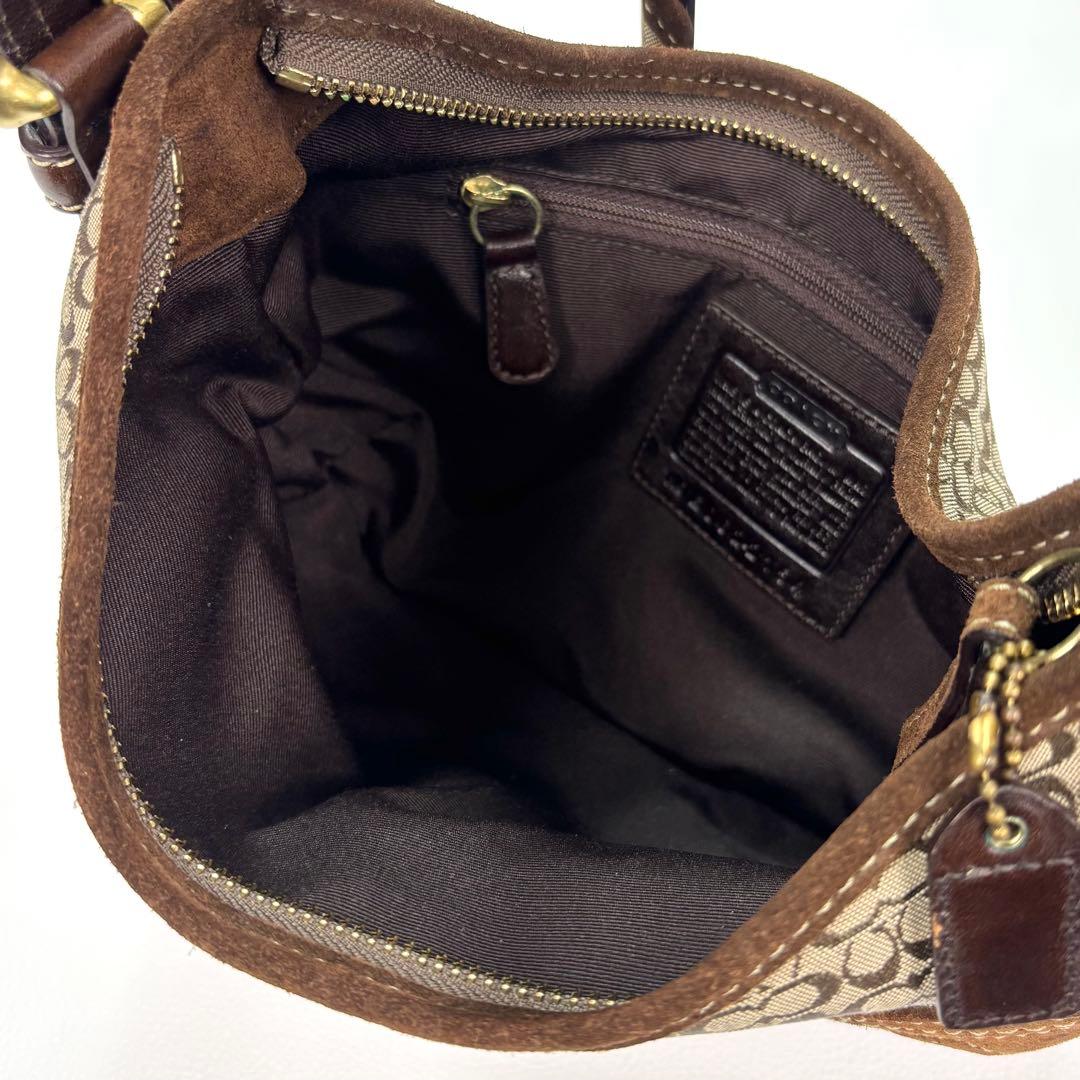 COACH シグネチャー ワンショルダー キャンバス レザー スエード 2154