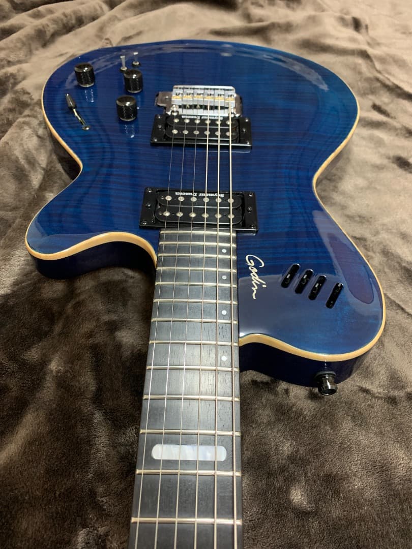 ギター GODIN LGXT Trans Blue Flame AAA SF
