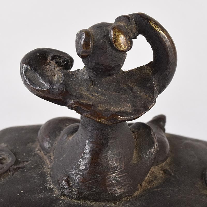 中国 書道具 篆刻 古銅 唐子摘 印材 V 7465