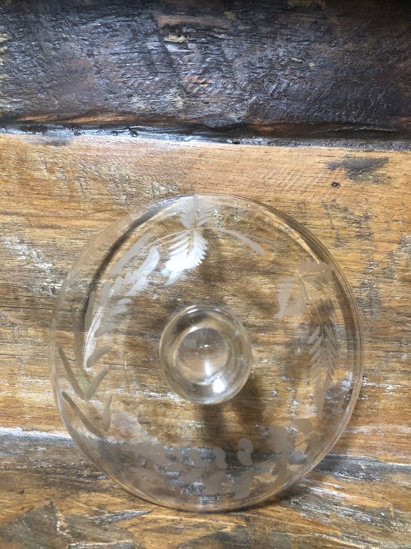 ガラス容器　レトロ　羊歯