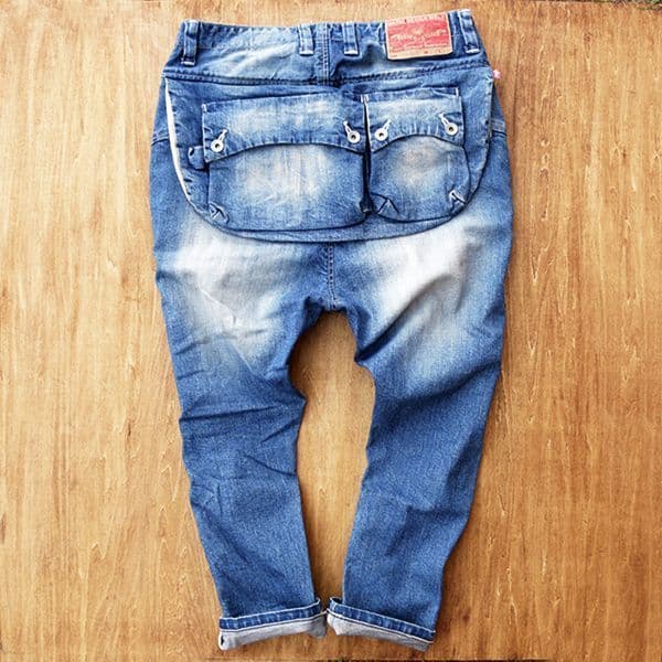 ネイタルデザイン G55-GBサルエルフラップデニムパンツ（リアルダメージ） ネイタルデザイン】G55サルエルフラップデニムパンツ リアルダメージ