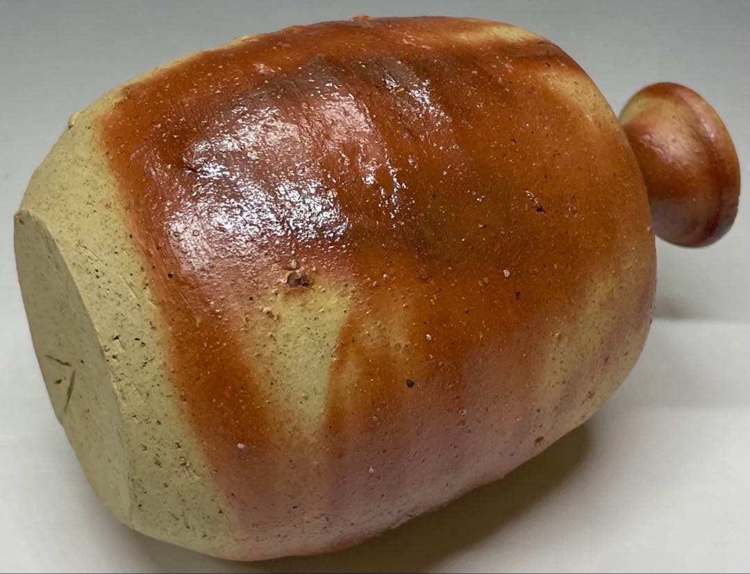 人間国宝 伊勢崎淳 備前緋襷徳利 備前焼 共箱(四方桟盛蓋) 栞 d1194