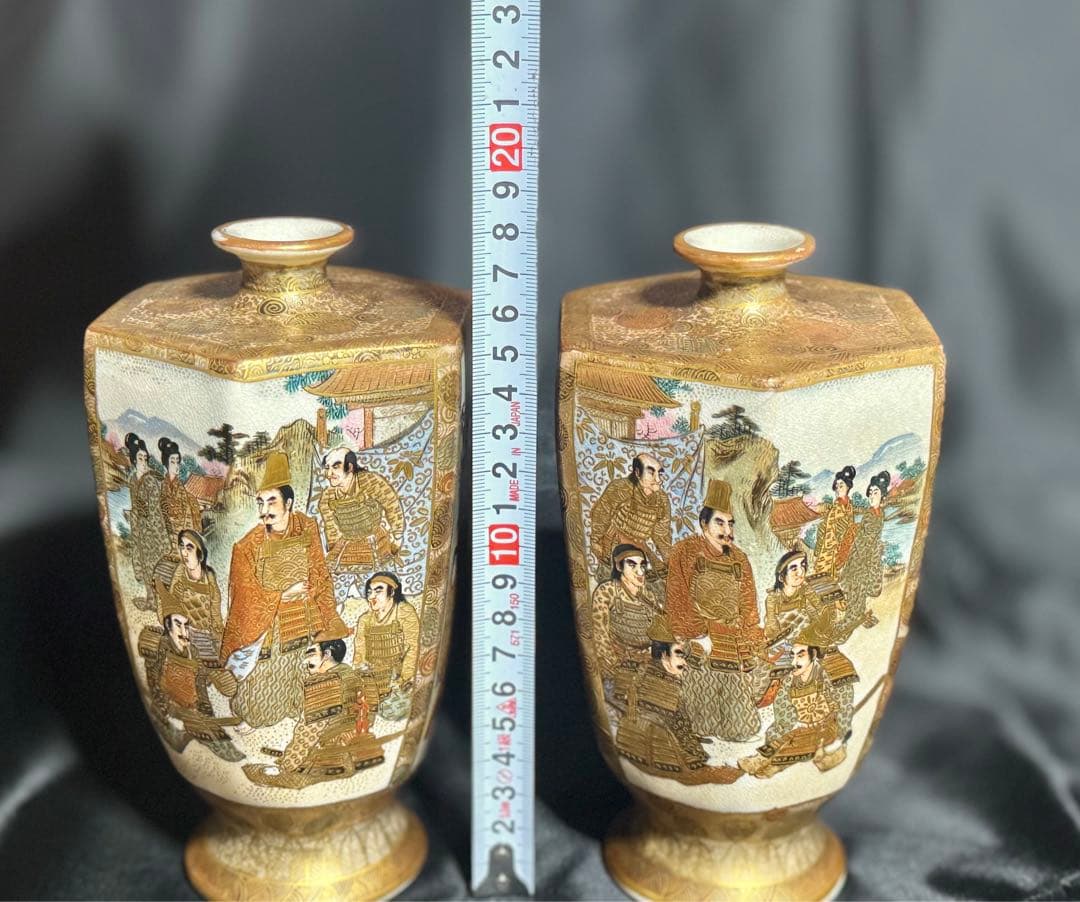 大日本薩摩焼保土田金襴手人物花瓶 - メルカリ 大日本薩摩焼保土田金襴