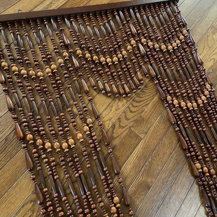 レトロ玉のれん 昭和レトロポップ 木玉暖簾 玉暖簾 アンティーク