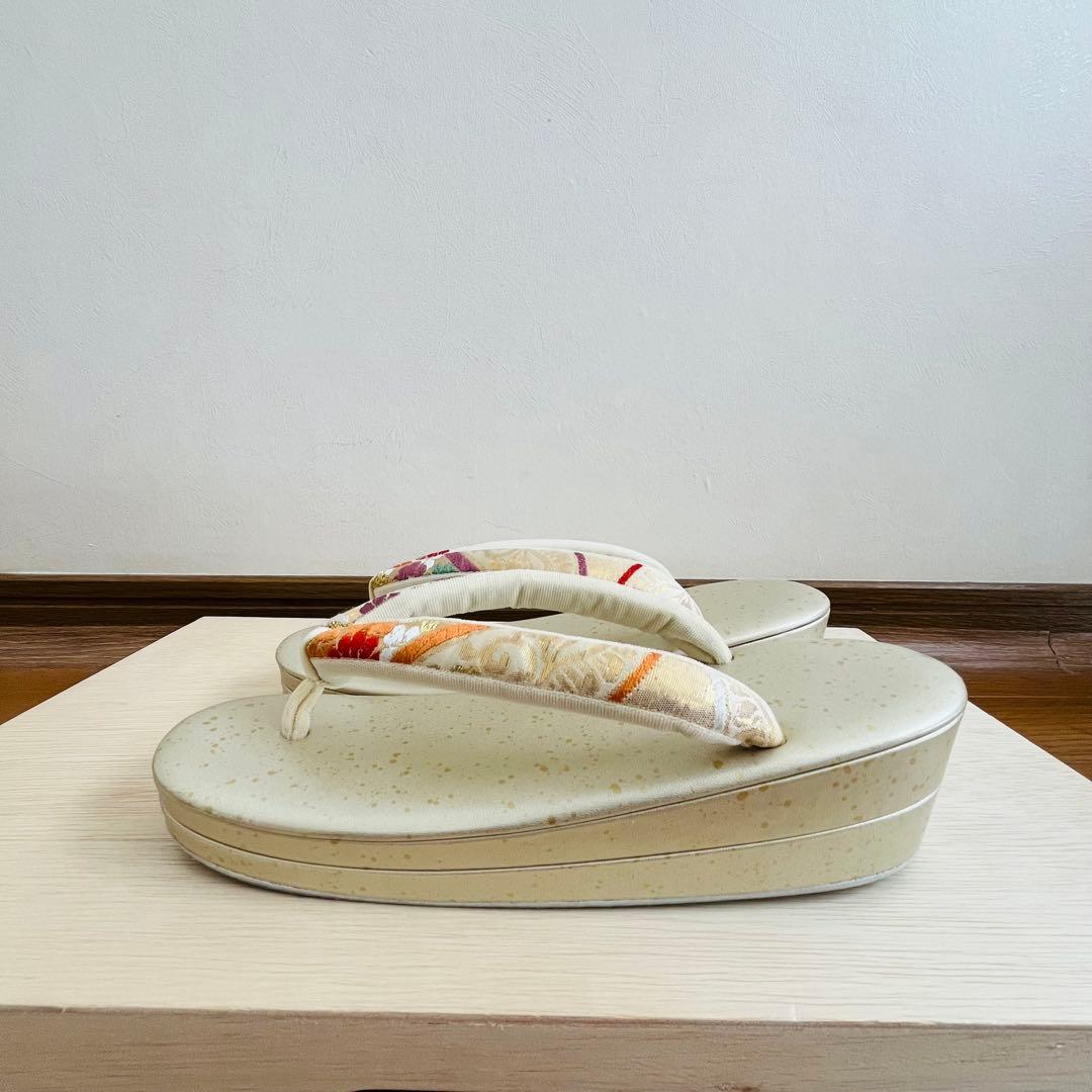 【美品】振袖用バッグ　草履　成人式　振袖　西陣織　正絹　Ｌサイズ