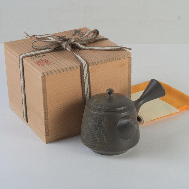 煎茶道具　常滑焼　伊藤昭陽作　急須　茶壷　共布共箱　V　9772 煎茶道具 常滑焼 伊藤昭陽作 急須 茶壷 共布共箱 V 9772