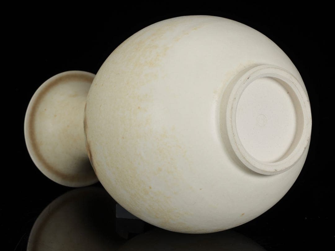 日展参与 【土肥刀泉】 琅瓷草花文花瓶 花器 壺 共箱 栞