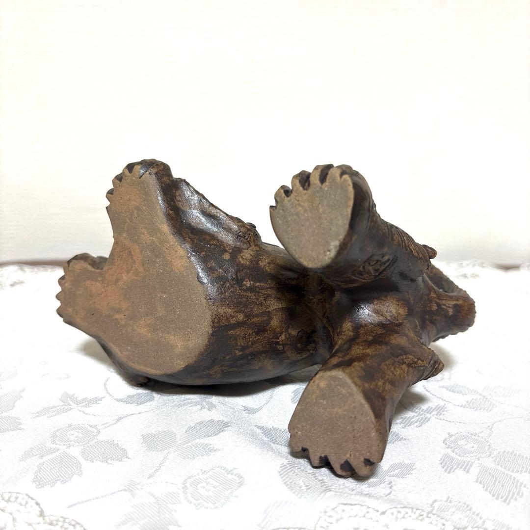 シーサー像 陶器製　在銘