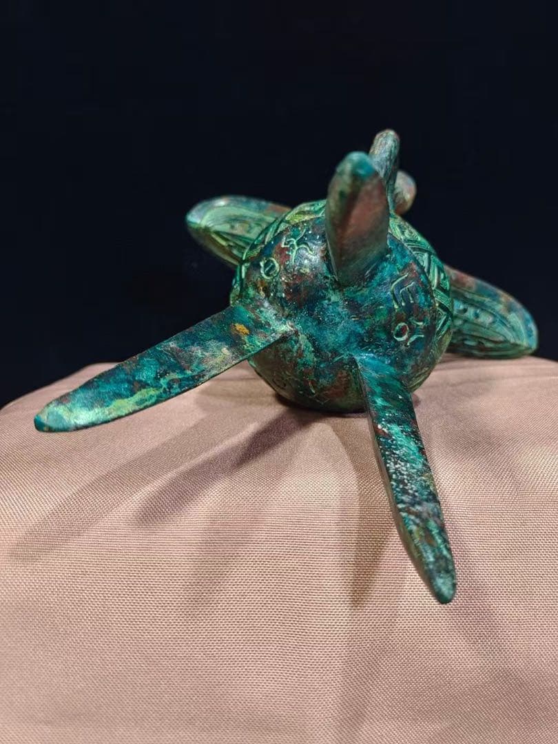 中国古美術品.旧蔵珍品·古青銅器【勾連雷文双流爵】三脚儀式