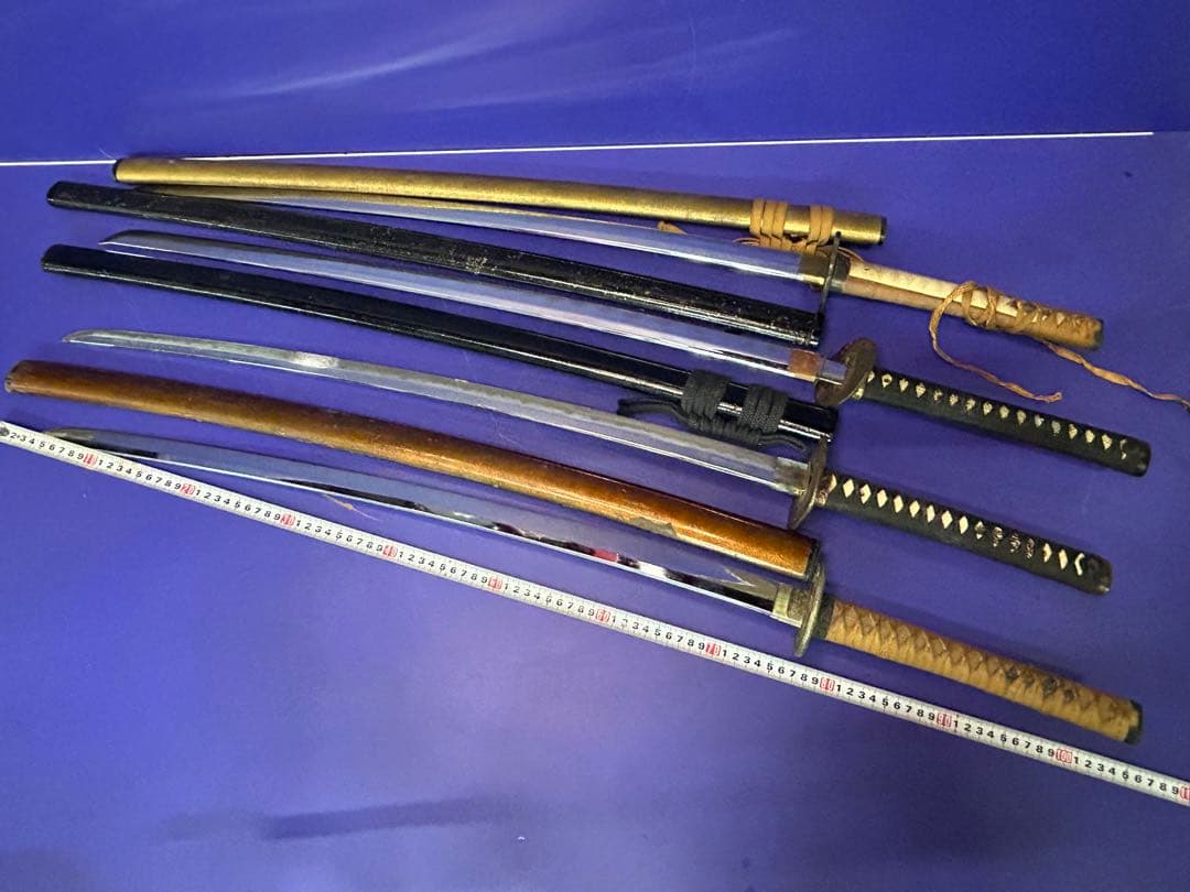 T）模造刀 日本刀 昭和レトロ 4本セット 日本太刀
