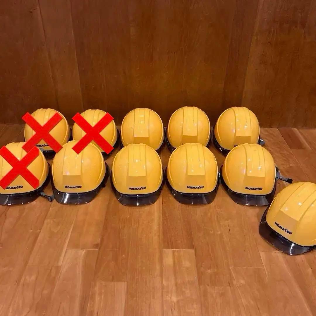 [非売品]KOMATSU コマツ　ヘルメット 9個セット　防災　企業ロゴ 非売品]KOMATSU コマツ ヘルメット 9個セット 防災 企業ロゴ - メルカリ