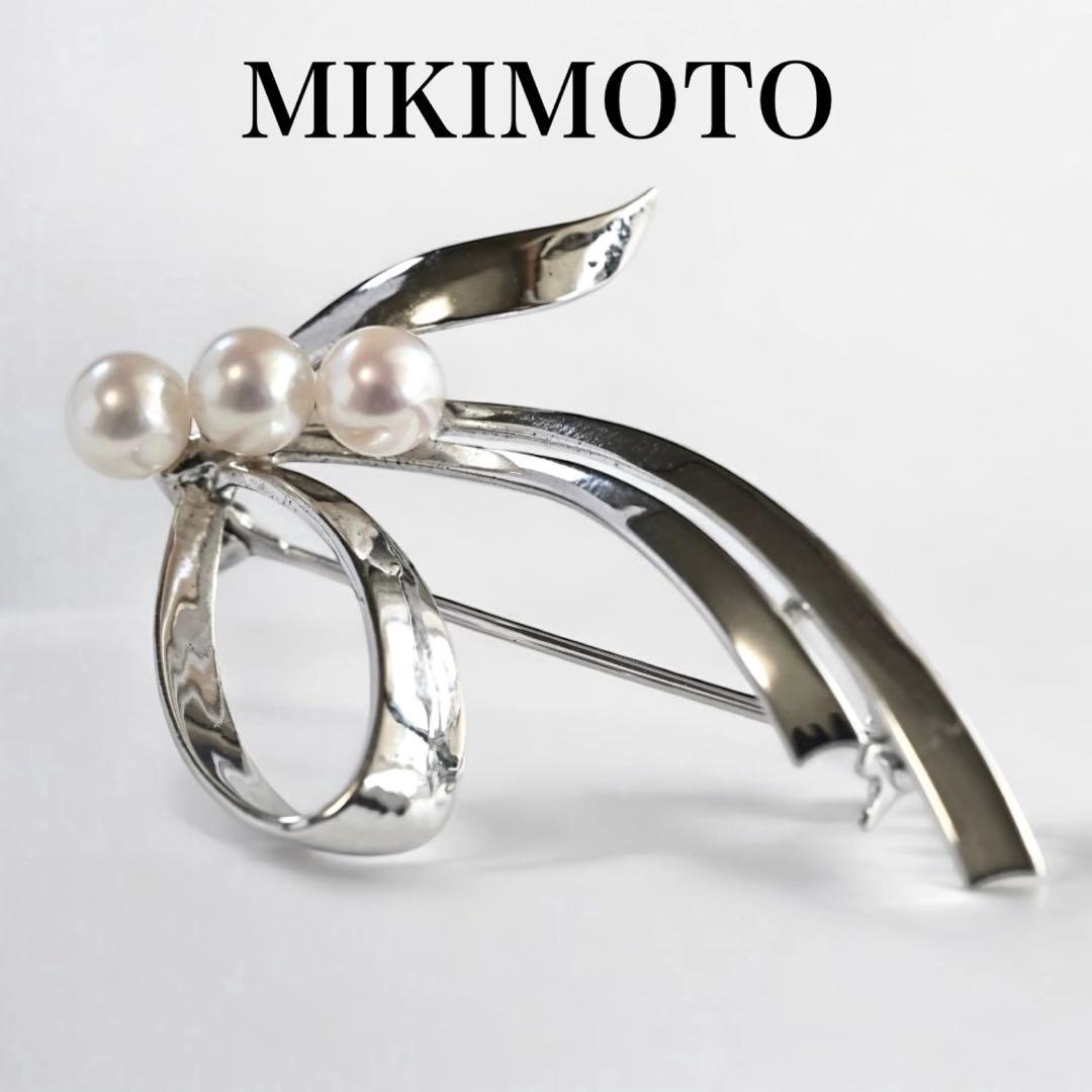 極上】ミキモト アコヤ パール ブローチ コサージュ シルバー - メルカリ