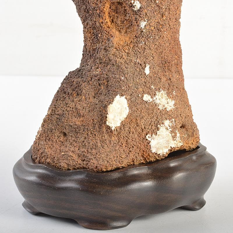 盆石 床飾 天然石 鑑賞石 置物 重さ約1514g 唐木台付 C R7370