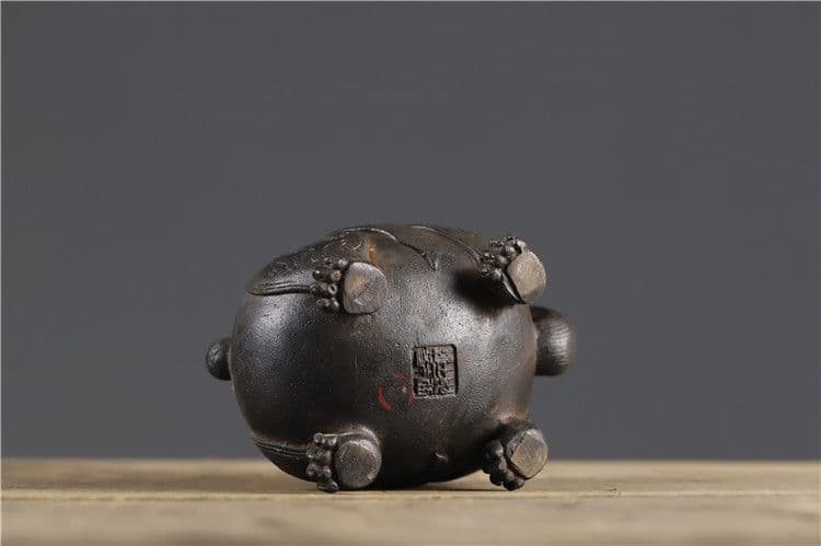 瑞獣 香炉 鉄製 文房具 茶道具 重厚 極細工 工芸品 美術品 茶寵の