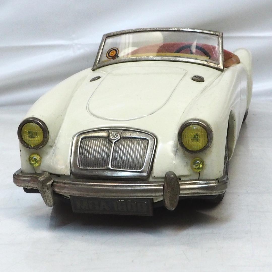 旭玩具【MG MGA 1600カブリオレ 白】ブリキ tin toy car箱無