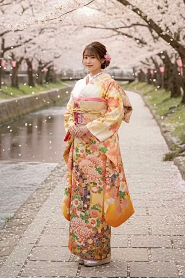 振袖フルセット 金駒刺繍 正絹 古典柄 - メルカリ