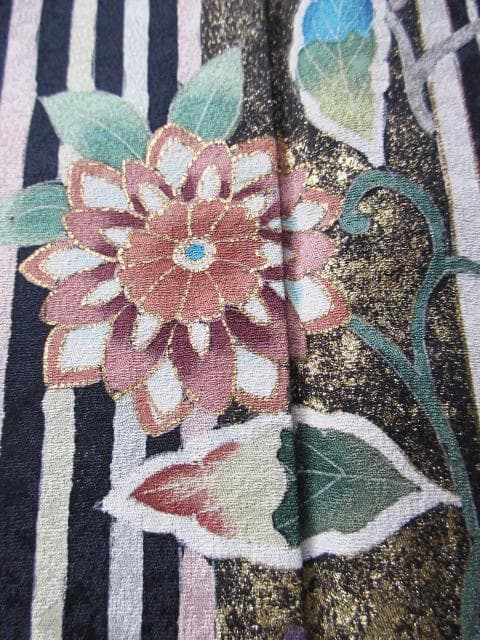 新品同様！アールデコ柄＊手描き＊濃いネイビー＊高級＊訪問着