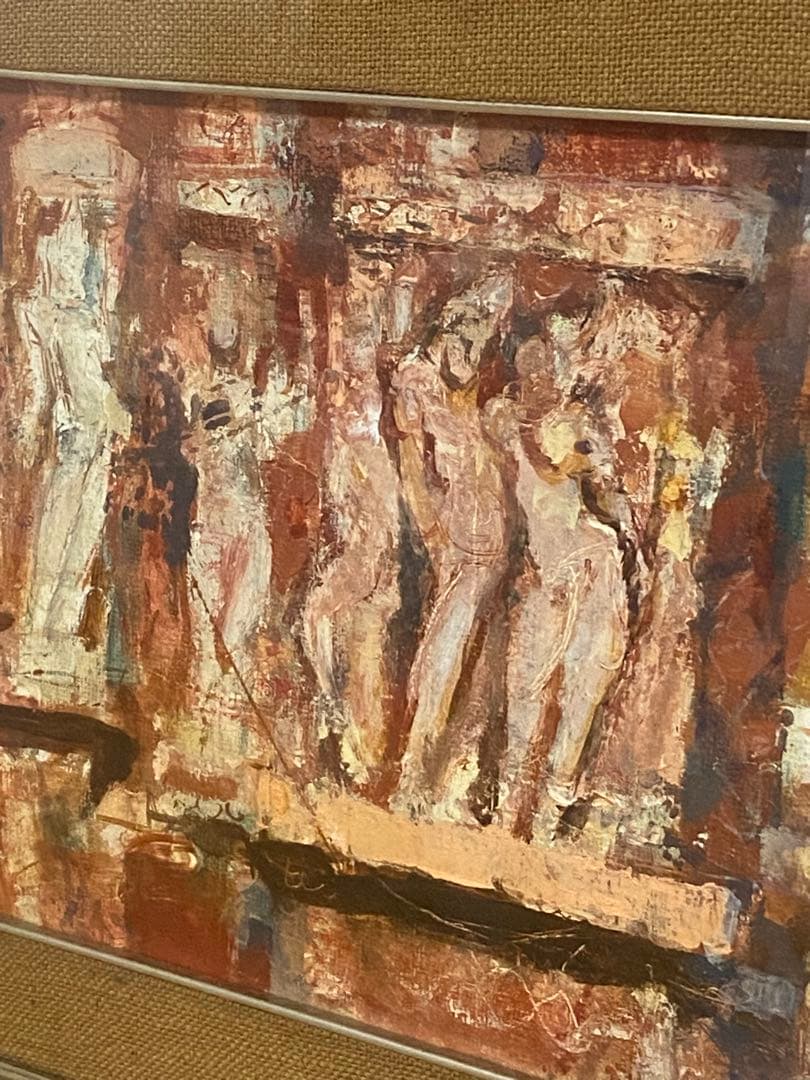 山岡恒ニ 『印度カジュラーホー』油絵 油彩 絵画 P10 独立須田賞